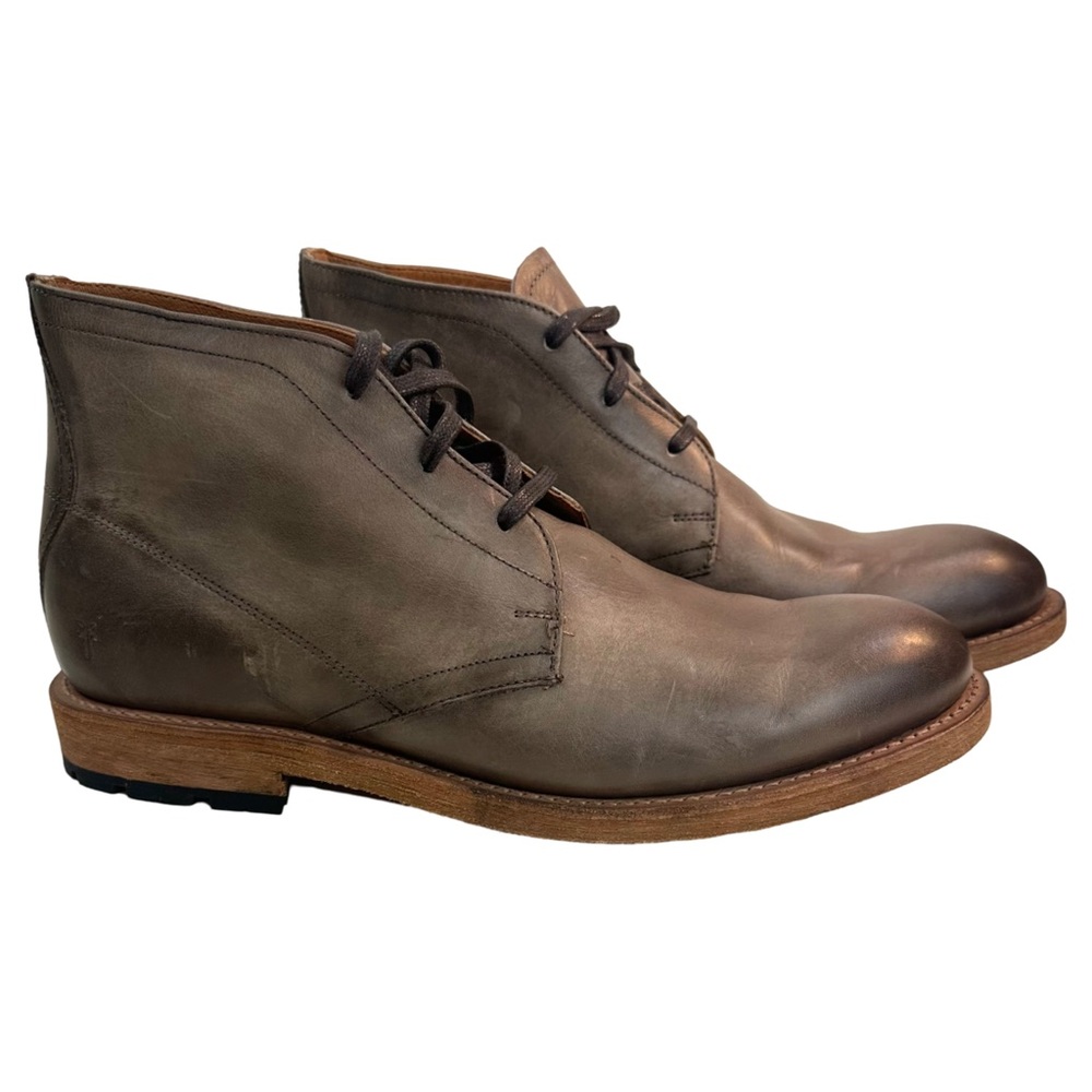 Frye Men's Bowery Chukka Leather Boots In Stone Size: 9
